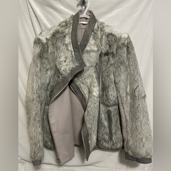 Helmet Lang reversible rabbit fur and felt jacket - Picture 1 of 9